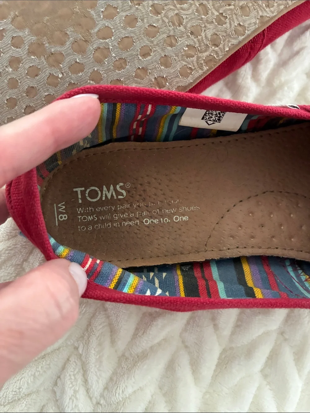 Toms Slip-On Canvas Shoes in Crimson Red